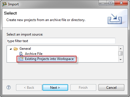 Importing Existing Project into Workspace